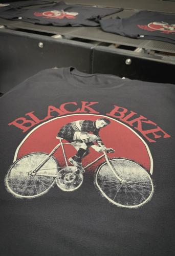 DISCHARGE SCREEN PRINT - BLACK BIKE